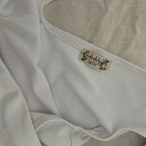 FREE PEOPLE white deep v body suit